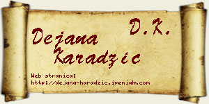Dejana Karadžić vizit kartica